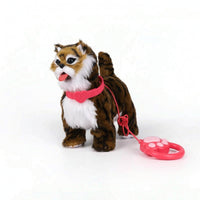 Stuffed Stuffed Cat with Leash Battery-Operated Interactive Stuffed Cat Talking Waggling for Children