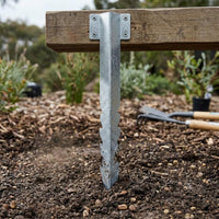 2 Pieces Steel Post Anchor Sawtooth Design Fence Post Support Enhanced