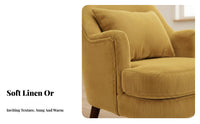 Upholstered Single Sofa Retro Design Upholstered Accent Chair Tufted Rear Rest Breathable Textile for Adults, Living Room