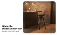 Adjustable Swivel Stool with Backrest Heavy-Duty Frame Adjustable Swivel Stool