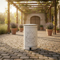 Garden Iron Dustbin Retro Style Decorative Pedal Waste Bin Easy to Clean Ornate Courtyard Trash Can