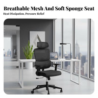 Adjustable Ergonomic rotating Chair spineing Ergonomic Mesh Chair with Headrest Flip-up Arms Retractable Footrest for players