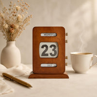 Retro Perpetual Calendar Easy to Read Home Decor Handmade Look for Office