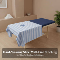 Soft and Comfortable Massage Table Cover with Face Hole Machine Washable Massage Table Face Hole Sheet Skin-Friendly for Beauticians