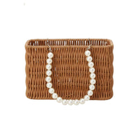 Multi-Purpose Rattan Design Flower Basket Multifunctional Small Woven Tote Artisanal House Decoration Lightweight for Party Decor