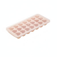 Easy Release Heart Shaped Ice Cube Tray Non-Stick Silicone Heart Mold with Lid Bisphenol A-Free-Unrestricted Silicone Ice Tray with Lid Dishwasher Safe for Home Bar, Parties, Summer Drinks