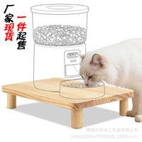 Wooden Cat Feeder Stand for Automatic Feeder Base, Solid Wood, Home Use