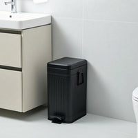 Handshands-off Pedal Trash Can with Lid Slim Trash Can with Foot Pedal Hygienic Rectangular Waste Basket Easy to Clean for Bathroom