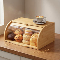 Hinged-Lid Bread Box Rounded side_panel Kitchen Organizer Rectangular