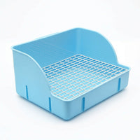 Rabbit Litter Tray with Grid High-Back Litter Box with Grid Low-Front for Cages