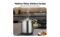 Stainless Steel Oil Strainer Pot Large Capacity Strain Can Meat Pan Drippings Container with Strainer