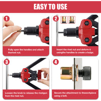 Manual Rivet Gun, Hand Riveter, Dual Handle, Durable and Effort-Saving, Hardware Tool