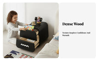 Cartoon Bear Nightstand Mini Size Bedside Table Rounded Corners for kid's Room