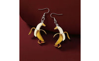 Humorous Fruit Fowl Earrings Double-Sided Duck Earrings Quirky for Women, Teens, Daily Wear, Festivals, Costume Parties
