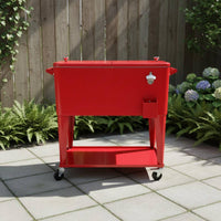 Insulated Rolling Cooler Easy to Clean Outdoor Storage Water Resistant