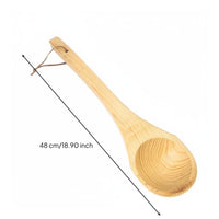 Sauna Ladle Wood Long Handle Sauna Spoon Heat-Resistant Wooden Water Ladle for Bathhouse, Steam Bath, Spa