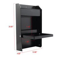 Wall-Mounted Aluminum Workstation Storage Cabinet with Flip-Out Work Area and Paper Towel Holder