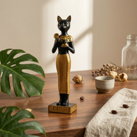 Cat Deity Statue Tabletop Bastet Statue Slender Decor for Collectors