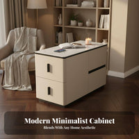 Modern Design Multi-Drawer End Table Scratch-Resistant Top Upholstered Side Cabinet with Drawers Easy to Clean Storage Furniture Stable Structure for Homeowners, Interior Decorators, Adults, Living Room, Home Office, Apartment, Bedroom