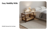 2-Tier Rolling Trolley Multifunctional Design Wheeled Side Table for Homeowners