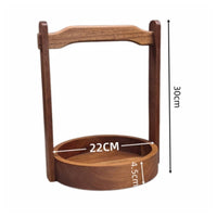 Wooden Hand Basket Natural Wood Household Storage Easy to Carry