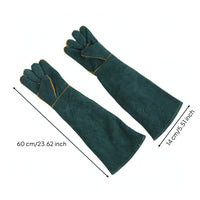 Bite-Resistant Animal Handling Gloves with Long Cuffs Heavy Duty Pet Handling Gloves for Dog Trainers, Veterinary Care