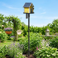 Outdoor Bird Feeder Metal Dwelling, Avian Feeder for Native Species, Simple Style Geometric Shape Garden Decor Patio Ornament