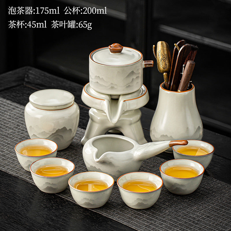 2025新款汝窑茶具套装整套家用高档轻奢泡茶壶茶杯送爸爸长辈礼盒