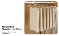 Foldable Multi-Layer Folding Hanger Non-Slip Trouser Rack Space-Saving Pants Organizer Double Hook Design for Students, Homeowners, Renters, Wardrobe, Dressing Room, Bedroom, Apartment
