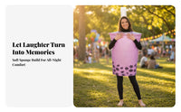 Easy to Wear Bubble Tea Costume | Printed tapioca spheres Details, Funny Oversized Cup Shape, bubble tea Costume, for Halloween