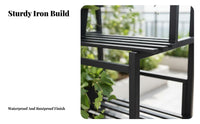 Rolling Plant Stand with Trellis Freestanding Tiered Metal Trellis Space-Saving