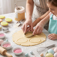 Easter Cookie Cutter Set, Large Stainless Steel Biscuit Moulds with Safe Edge, Food Grade Egg Baking Shapes for Fondant, Sandwiches & Holiday Kitchen Party