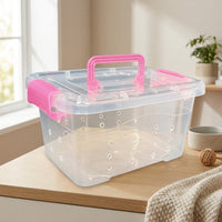 Hamster Carrier Travel Cage with Secure Clips, Portable Pet Carrier and Pet Travel Box with Comfortable Handle for Outdoor Use, Small Pet