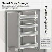 Bedroom Closet Door Organizer, Multi-Layer Hanging Rack for Students, No-Drill Adjustable Hooks for Over-the-Door for Bags & Coats, 15kg Capacity