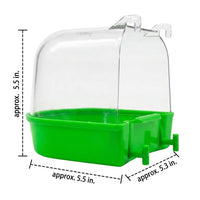 Bird Bath with Lid for Small Birds, Bathing Box for Grooming, Cage Hanging Parrot Bath, Indoor Cockatiel Bath for Washing, Hooks for Birds