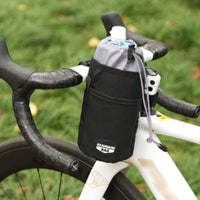 Bike Water Bottle Holder with Mesh Pocket Cylindrical Handlebar Bottle Holder Portable for Commuters, Commuting
