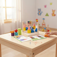 Wooden Mirror Block Set Colorful Mirrored Wooden Block Set Stacking Toy for Young Children, Preschool, Playroom