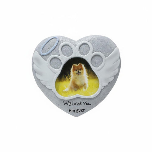 Dog Memorial Garden Stone Weather Resistant Angel Feathers Pet Headstone
