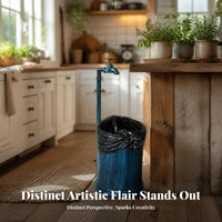 Retro Industrial Trash Bin Weathered Finish Waste Basket Open-Top for Home, Bar