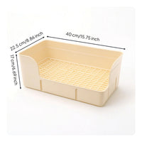 Rabbit Litter Box with Grid Large Small Animal Toilet Sturdy for Cages, Rabbits