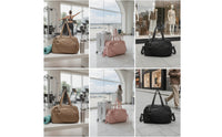 Crossbody Quilted Travel Bag Multi-Pocket Duffel Bag with Side Pockets Soft Organized for Travelers, Commuters, Weekend Trips, Gym