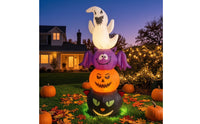 Illuminated Stacked Inflatable Character Lighted Inflatable with LED Lights Tall Decoration Outdoor for Yard, Lawn, Porch