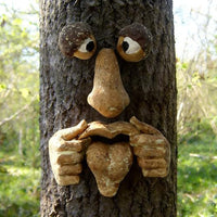 Resin Tree Monster Face Ornament for Outdoor Easter Decor