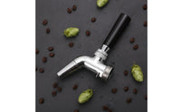 Threaded Stainless Steel Tap Beer Faucet Black Beer Faucet with Lever Handle Polished Chrome Hardware Sanitary for Homebrewers, Kegerator, Keezer, Home Bar