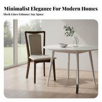 Upholstered Wooden Side Chair Minimalist Design Indoor Furniture Soft Upholstery Ergonomic Rearrest for Families