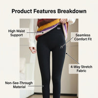 High Waist Leggings for Women with Soft Blend Material, Cropped Gym with Elastic for Everyday Wear and Autumn