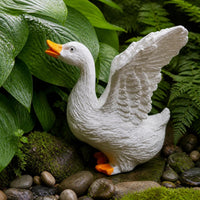 Outdoor Garden Pond Decor Drinking Duck Goose Figurines Patio Balcony Ornament