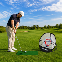 Golf Practice Net, 30cm Three-Layer Golf Chipping Net for Garden, Portable Indoor Outdoor Golf Net and Mat Set
