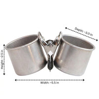 Bird Cage Feeder and Stainless Metal Avian Food Bowl with Clip, Secure Bird Water Bowl, Bird Feeder Bowl for Medium Birds