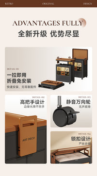 收纳箱大容量超大装衣服整理柜家用衣物折叠储物筐中古风收纳箱子 中古风-巨大号【2025专利：高把手❤️三秒折叠+4滑轮】1个装